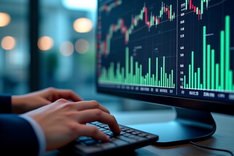 A dashboard showing financial charts and graphs.