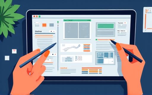 Wireframes and design tools on a screen illustrating the UI/UX process.